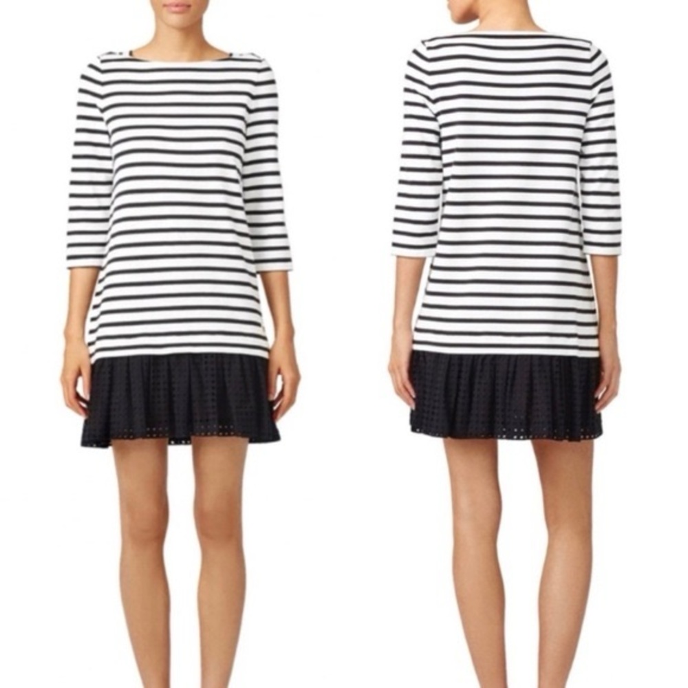 KATE SPADE x BROOME STREET Dot Eyelet Stripe Dress‎